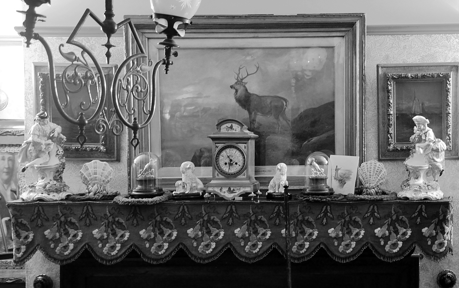 Mantelpiece in reconstructed parlour