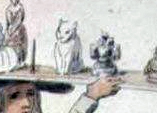 Plaster of Paris cat sketched by William Hone