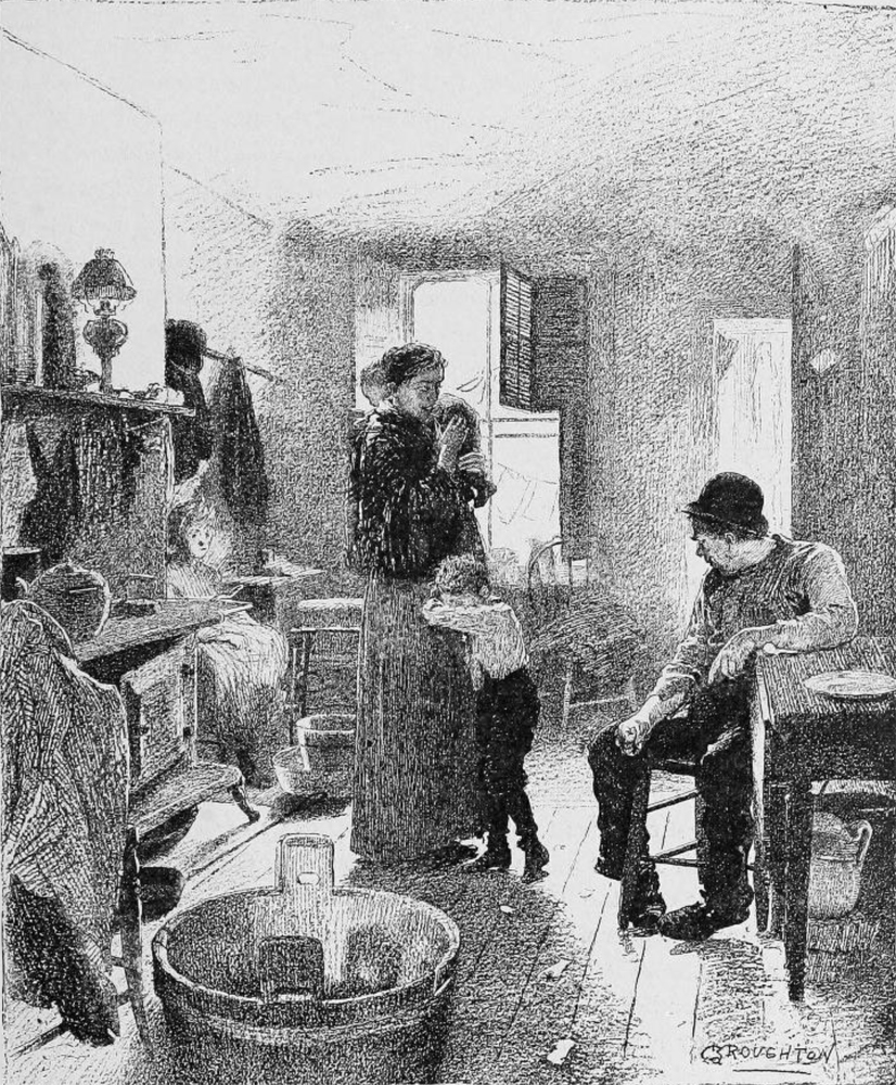 A poorly-kept room in a tenement