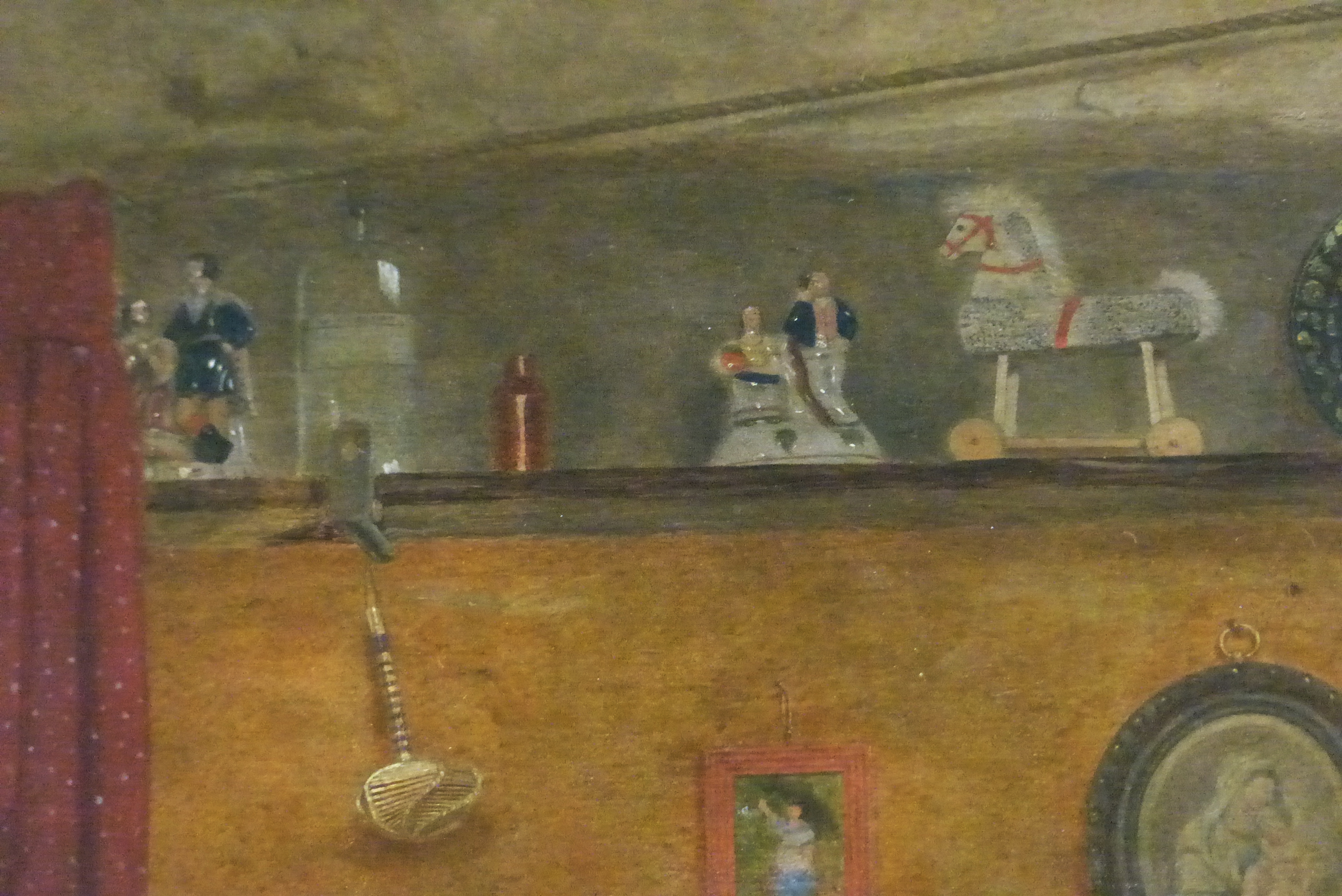 Detail of figurines on mantelpiece in Collinson painting