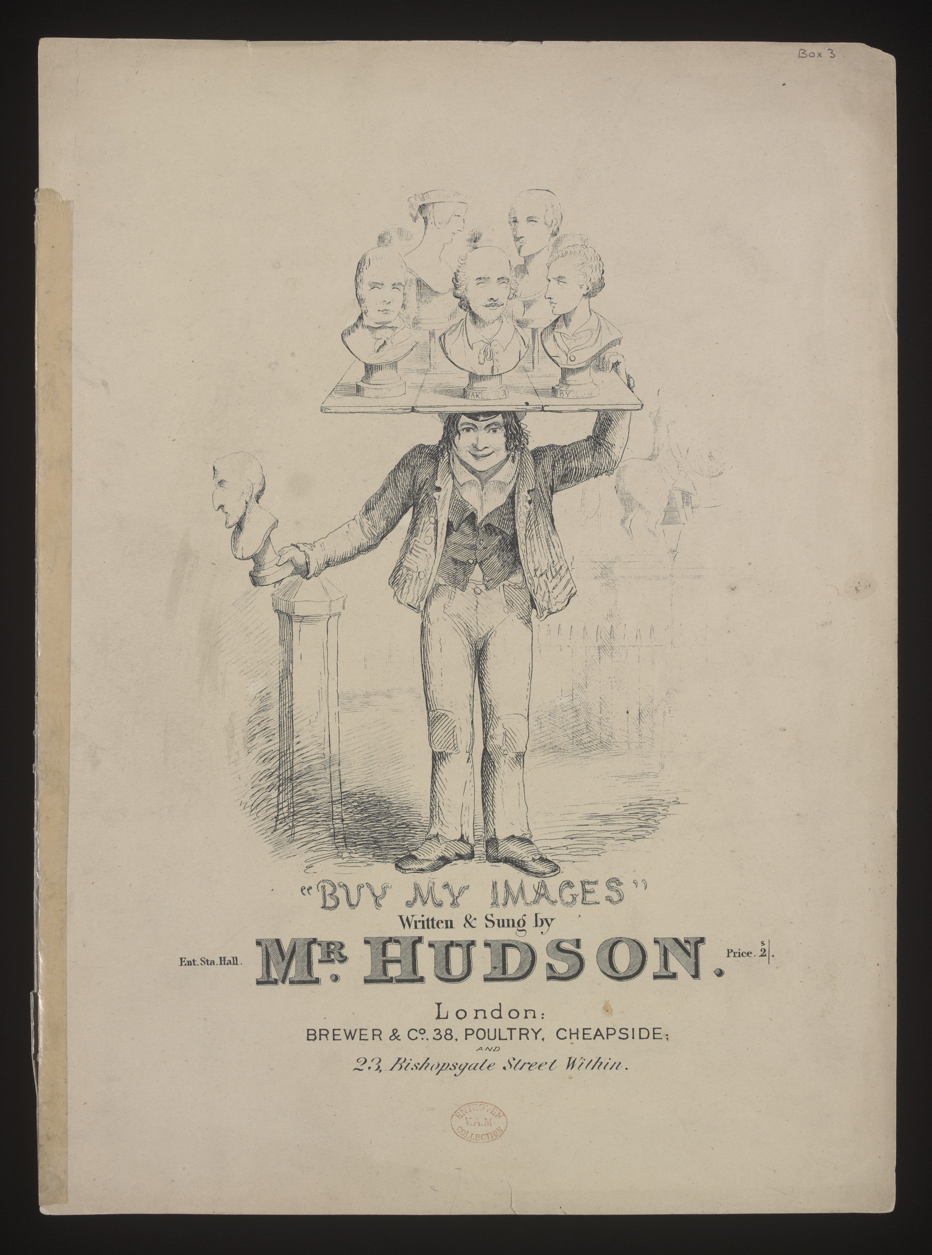 Cover of sheet music of song Buy My Images, showing an image-seller